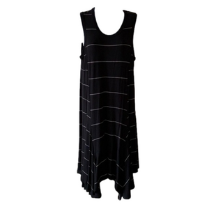 MOSSIMO Target Black &‎ White Stripe Sleeveless Dress Midi Scoop Neck Women’s M